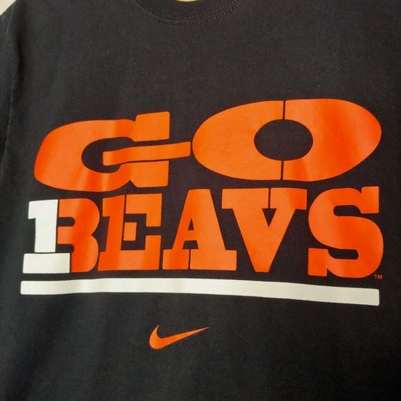 Oregon State Beavers Go Beavs Nike Mens Medium T Shirt Black Cotton - Picture 3 of 4